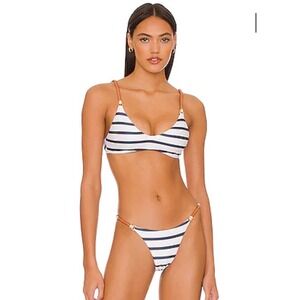 VIX PAULA HERMANNY Striped Perrine Luli Dri Top Bikini Small NWT